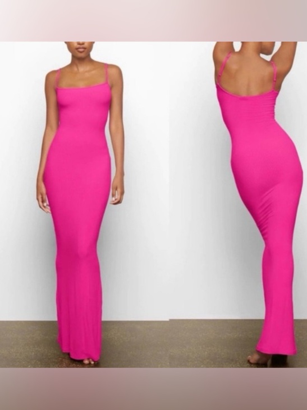 SKIMS Hot Pink Slim-Fit Maxi Dress